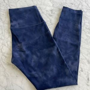 Lululemon Wunder Train leggings Diamond Dye blue size 6
